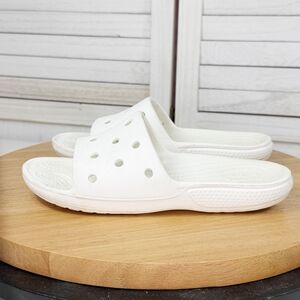 Crocs Classic Perforated Slide Sandals White 5 Mens 7‎ Womens